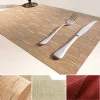 Non-slip Mats Dining Table Mat  Hand-weaved Rectangle  Coffee Cup Pad Heat Insulation Kitchen Accessories Table Placemat
