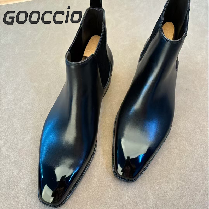 GS191 Prenium Calf Skin Dress Boots/Chelsea Boots For Men GOOCCIO   