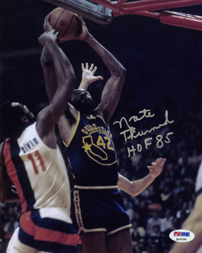 Nate Thurmond SIGNED 8x10 Photo Poster painting Golden State Warriors HOF 85 PSA/DNA AUTOGRAPHED