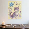 DIY Pearl Painting Kitten for Home Wall Decor with Frame(40x30cm)