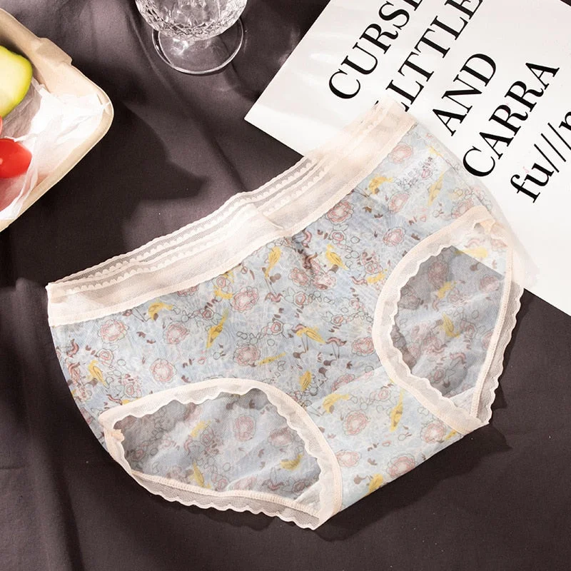 Sexy Lace Panties Women's Underwear Plus Size Fashion Comfort Briefs Middle Waist Seamless Underpants Female Sexy Lingerie