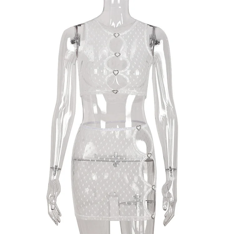 Kesha Black Dress Women's Sexy Slim-Fit See-through Hollow Jacquard Suit