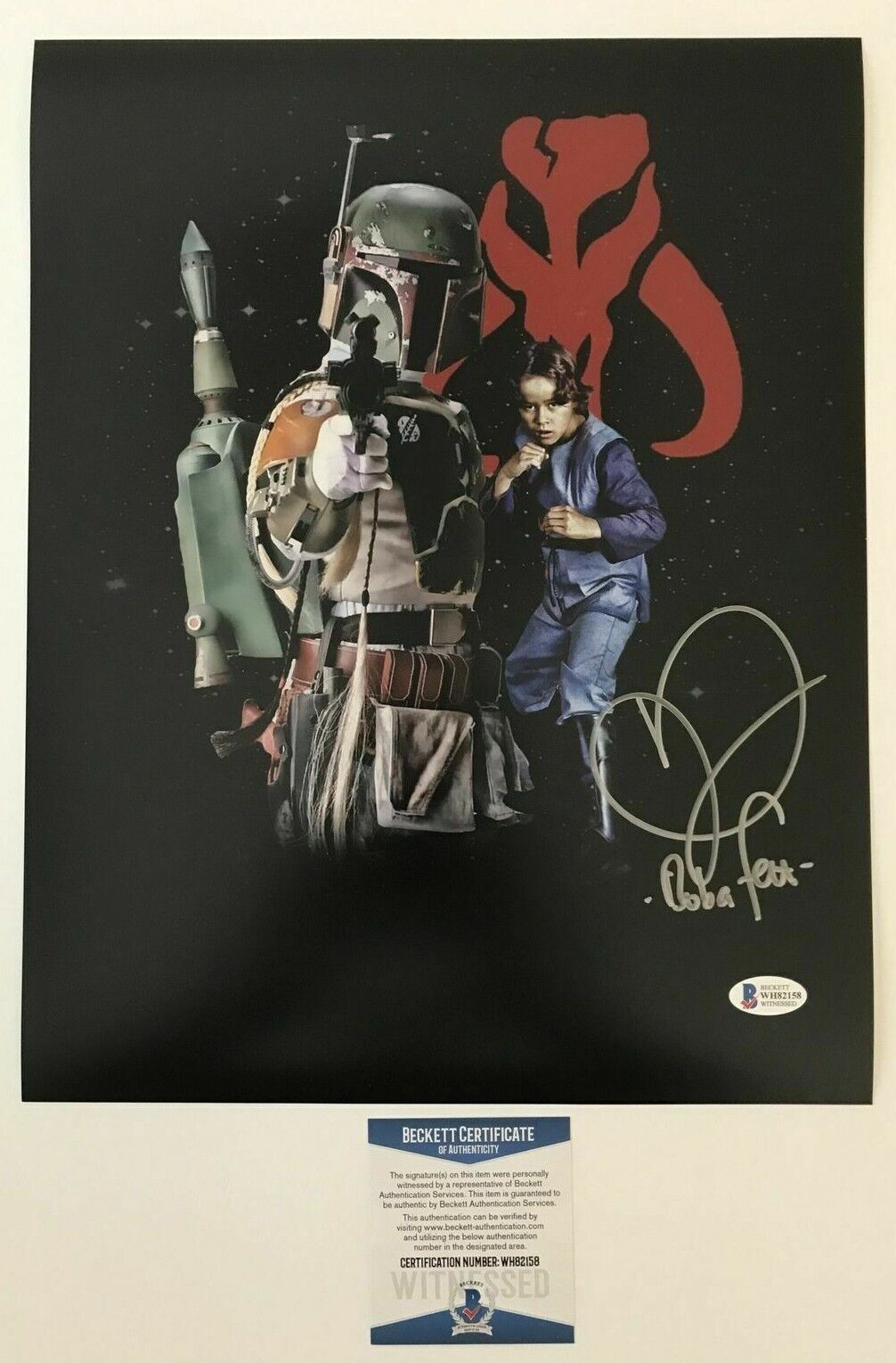 Daniel Logan as Boba Fett signed Star Wars 11x14 Photo Poster painting BAS Beckett COA