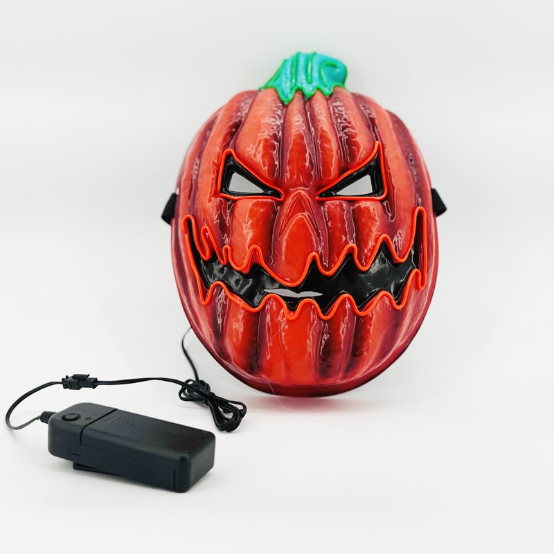 Funny LED Illuminating Pumpkin Headwear Halloween Cosplay Mask-elleschic