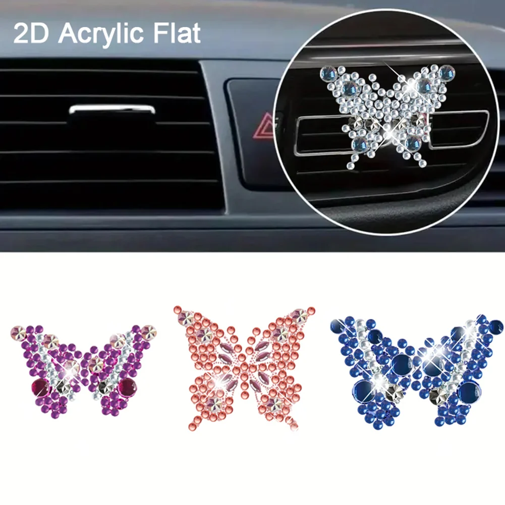 4pc Butterfly DIY Diamond Painting Car Air Vent Clip Air Freshener for Adult