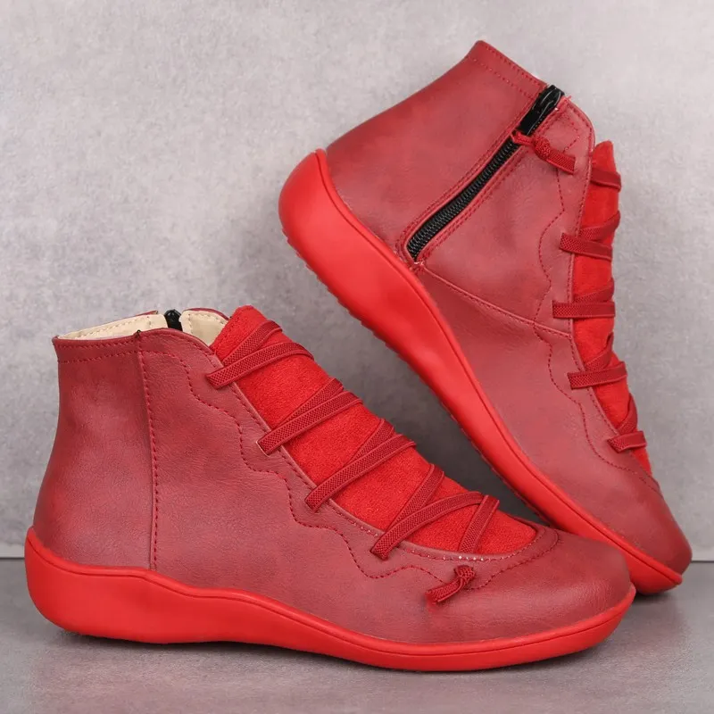 Breakj Breakj Women's Boots 2025 Autumn And Winter Large-Size Leisure Short Boots Women's Boots Flat Bottom Women's Boots