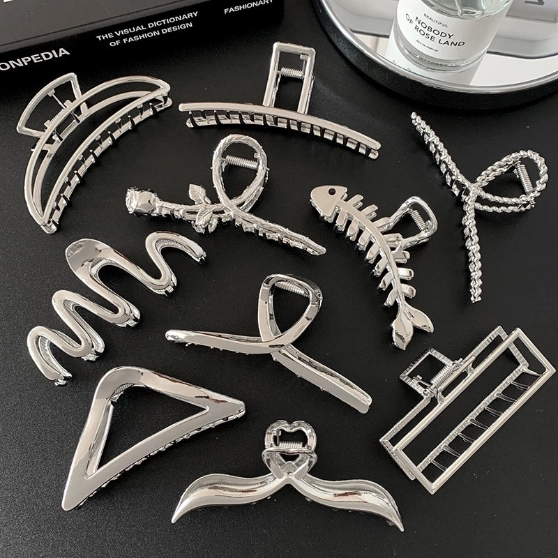 Casual Minimalist Women's Star Solid Color Alloy Metal Hollow Out Hair Clip Hairpin Hair Claws