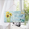 (US Only)2D Flat DIY Diamond Art Pendant Flower Themed Door Wall Hanging Decorative Art