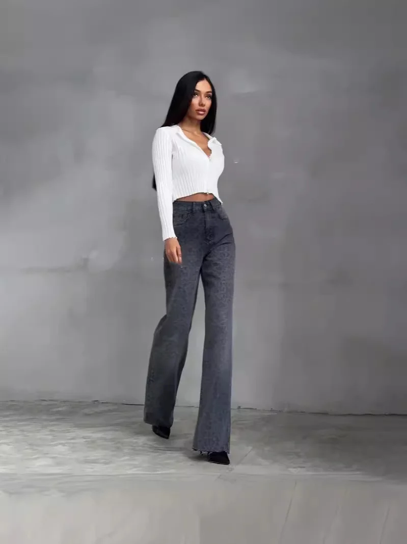 Athvotar Athvotar Explosion Water Wash Denim Thin Straight Trousers Retro Old High-Rise Jeans