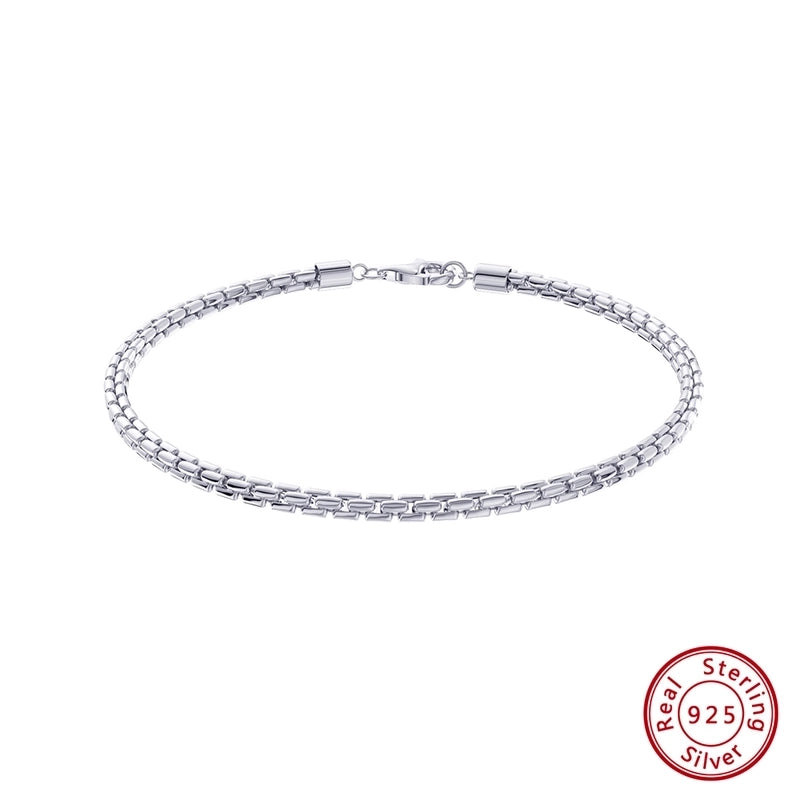 Minimalist Solid Color 925 Sterling Silver 14K Gold Plated Men's Bracelets