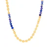 Natural Blue Stones & Golden Beads Necklace
