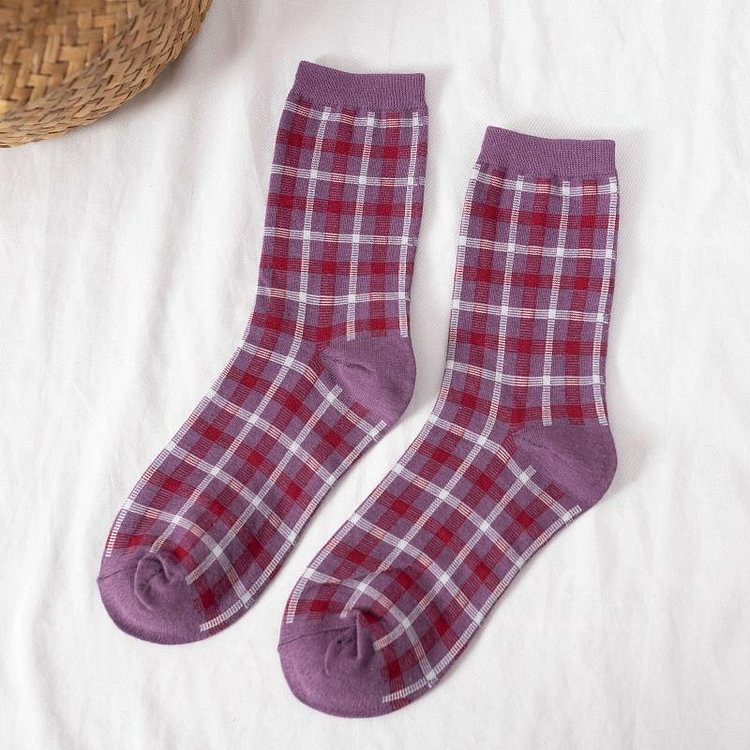Retro Grid Socks