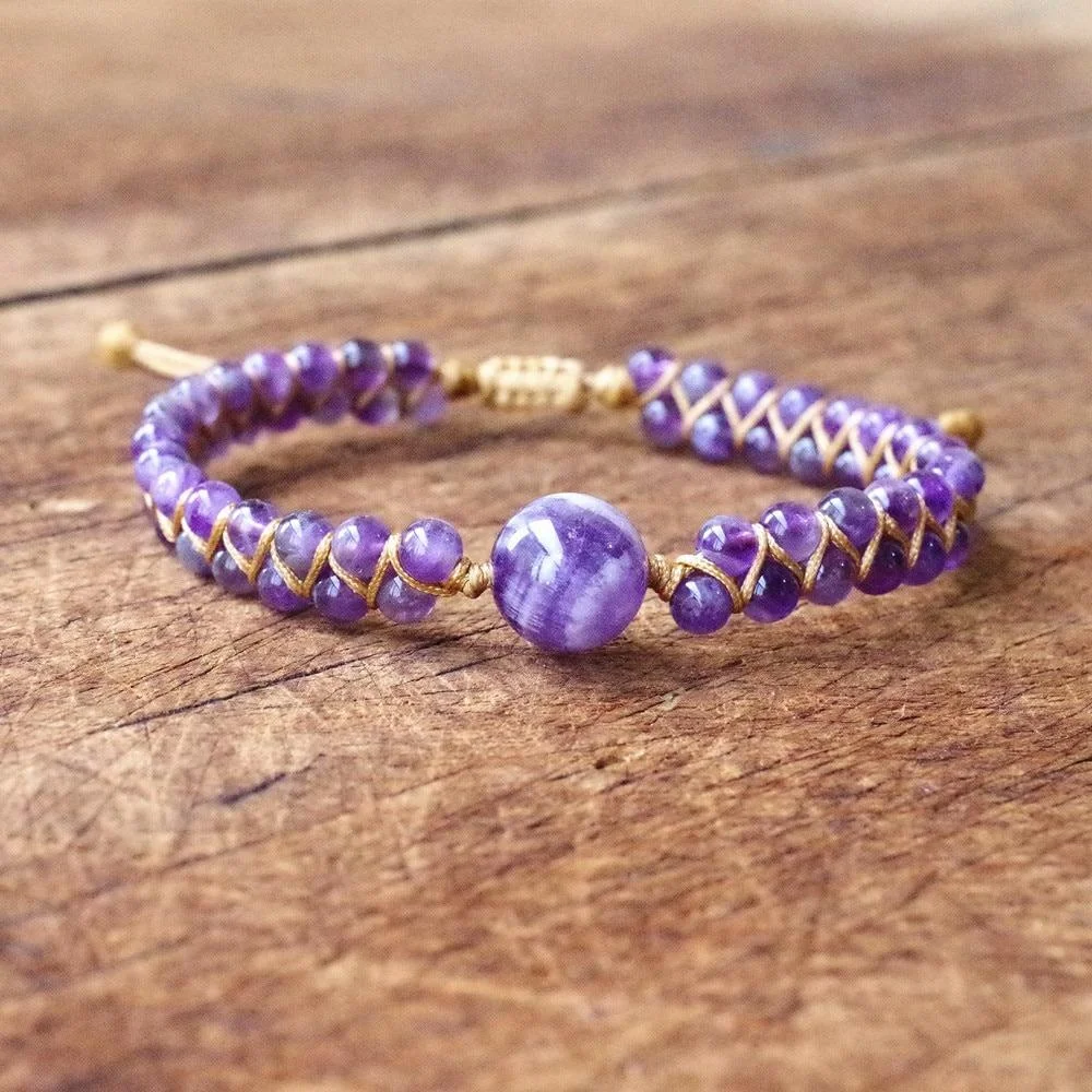 Braided Marble Charm Bracelet