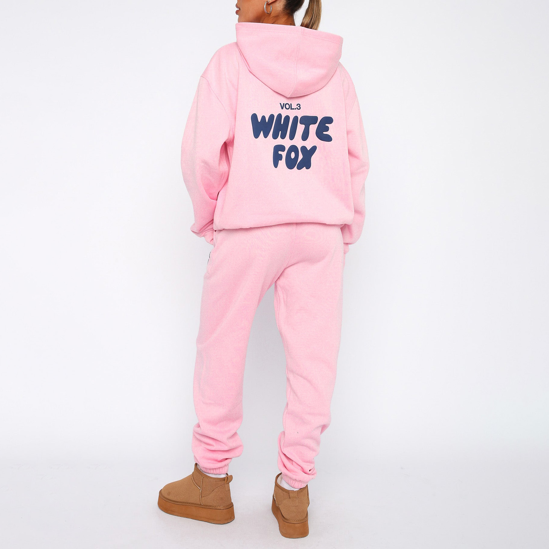 Fashion Sports LOGO Long Sleeve Pullover Hooded Sweatshirt Two Piece Set