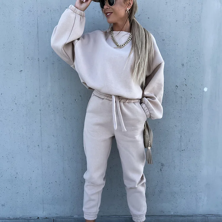 PASUXI Women's 2 Piece Sweatsuit Set - Oversized Hoodie with Jogger Pants for Casual Elegance huanwei