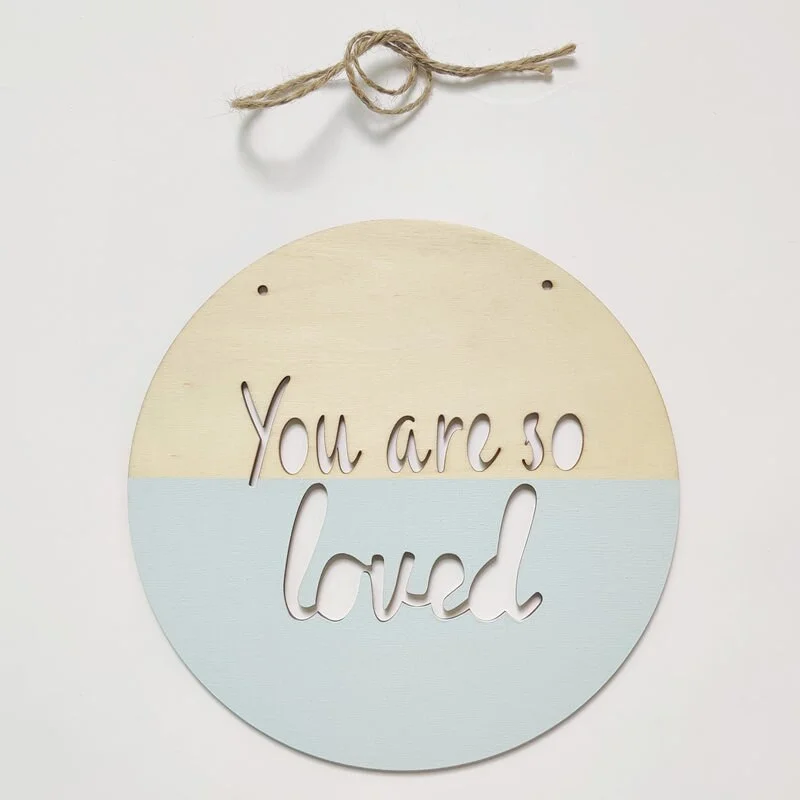 INS Nordic Wooden Positive Slogan Banner Garland You are so loved Wood Chip Kids Room Decoration Nursery Wall Hanging Ornaments