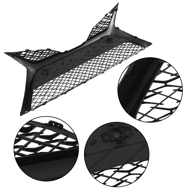 Silscvtt Front Bumper Hood Grille Lower Glossy Black Mesh Style Replacement for Toyota Camry SE XSE 2018-2020 TO1036186 with Parking Sensor Holes