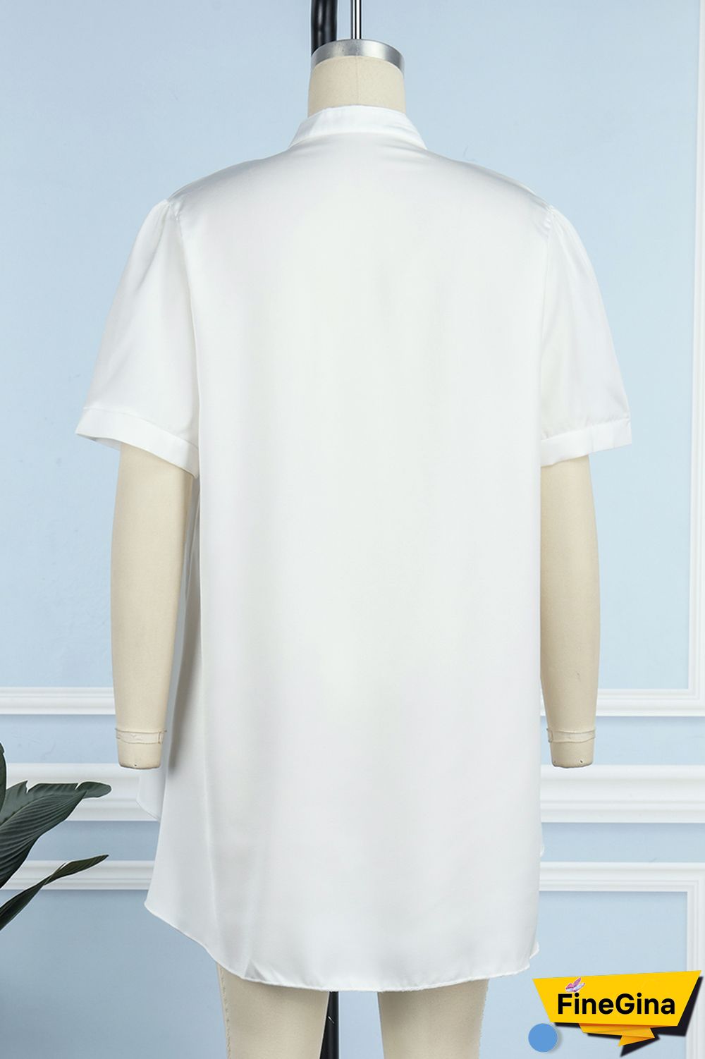 Burgundy Casual Solid Patchwork Shirt Collar Tops