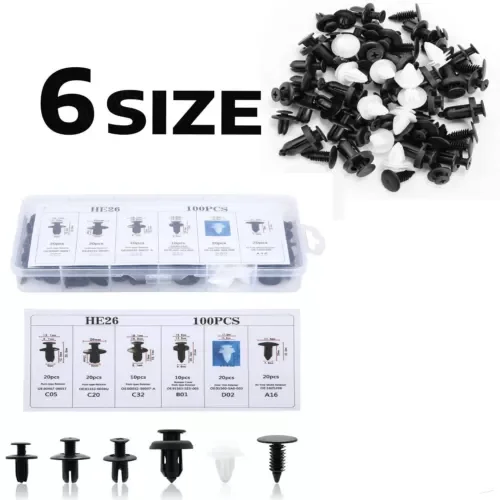 Dronehint Car Accessories Push Pin Bumper Panel Fender 100x Clips Trim Engine Rivet Parts (For: GMC) Parts