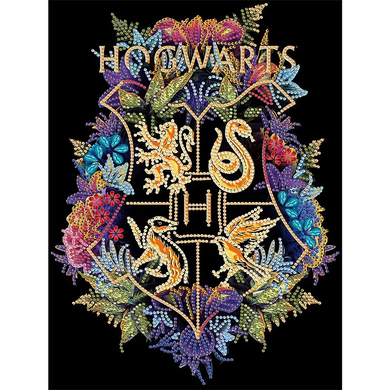 Harry Potter Hogwarts Emblem Diamond Painting Full Drill Canvas Kit Hobby