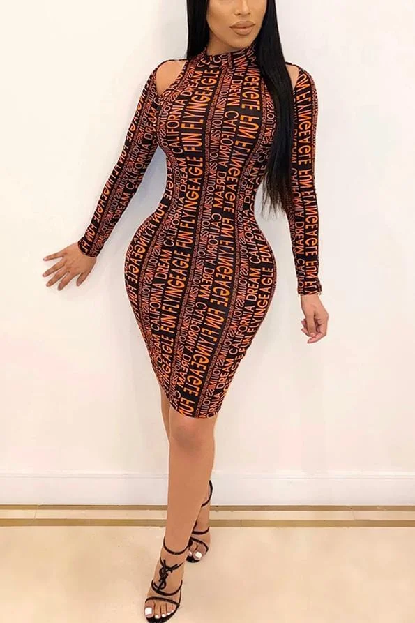 Sexy Off-The-Shoulder Print Dress