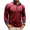 Men's Long Sleeve Lapel Polo Shirt