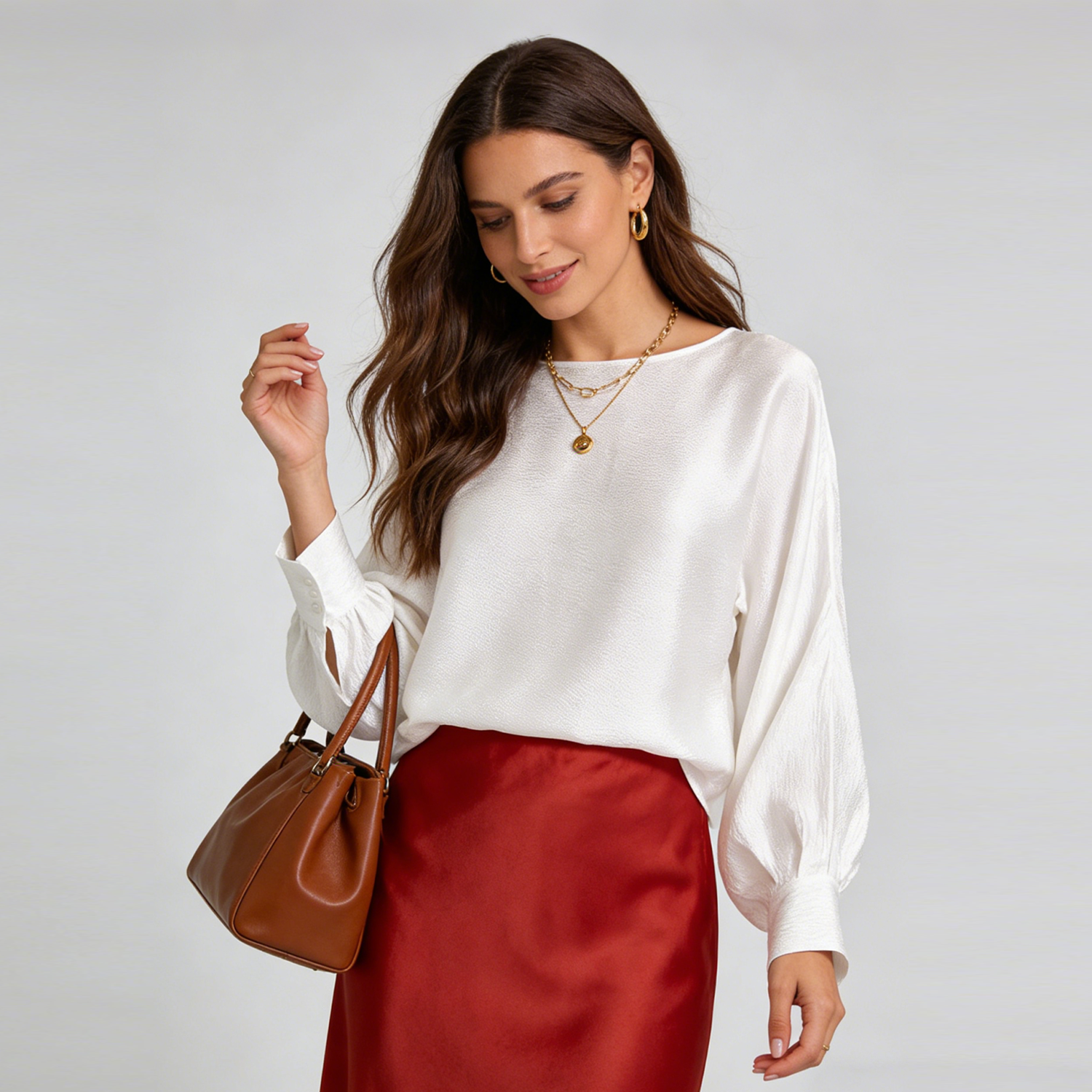 Silk Blouse Lustrous Style REAL SILK LIFE
