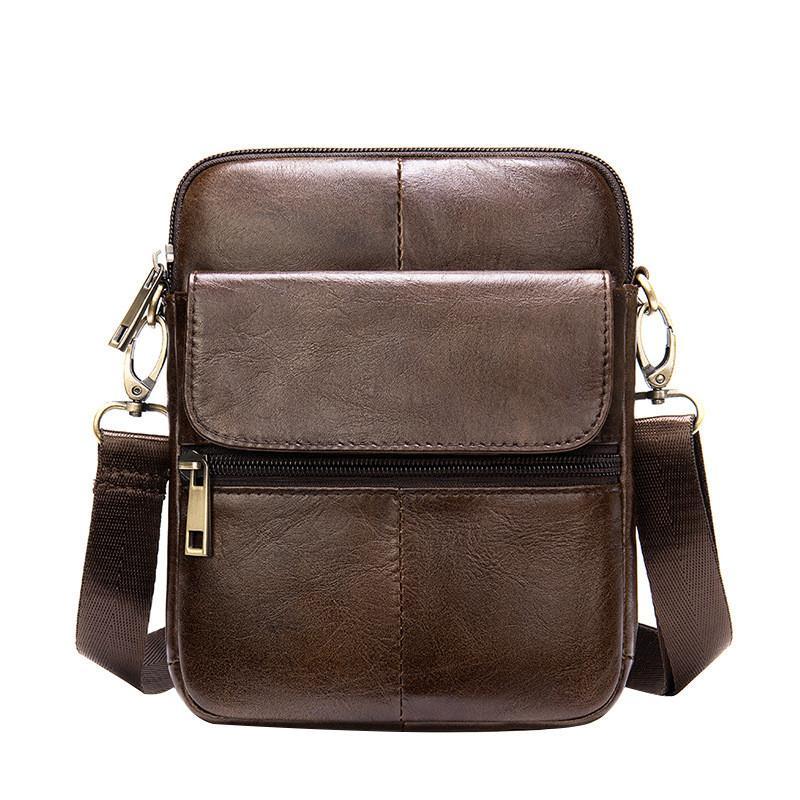 Mens Vintage Classci Large Capacity Casual Leather Shoulder Packs Crossbody Bags