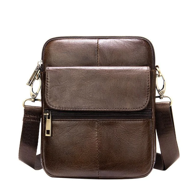 Mens Vintage Classci Large Capacity Casual Leather Shoulder Packs Crossbody Bags