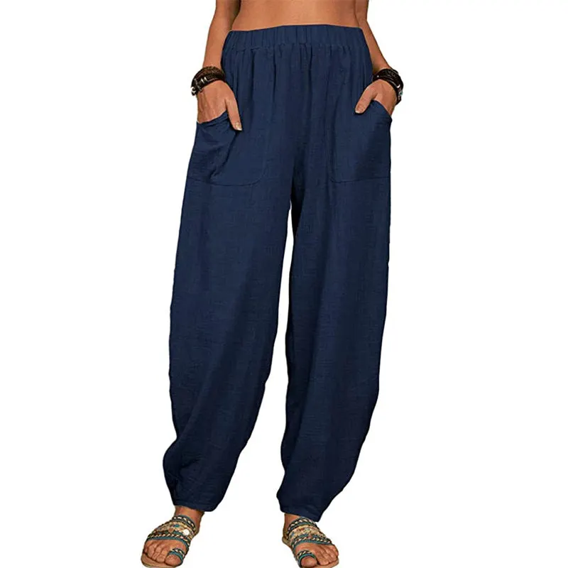 Cozymoo Women's Loose Cotton And Linen Casual Pants