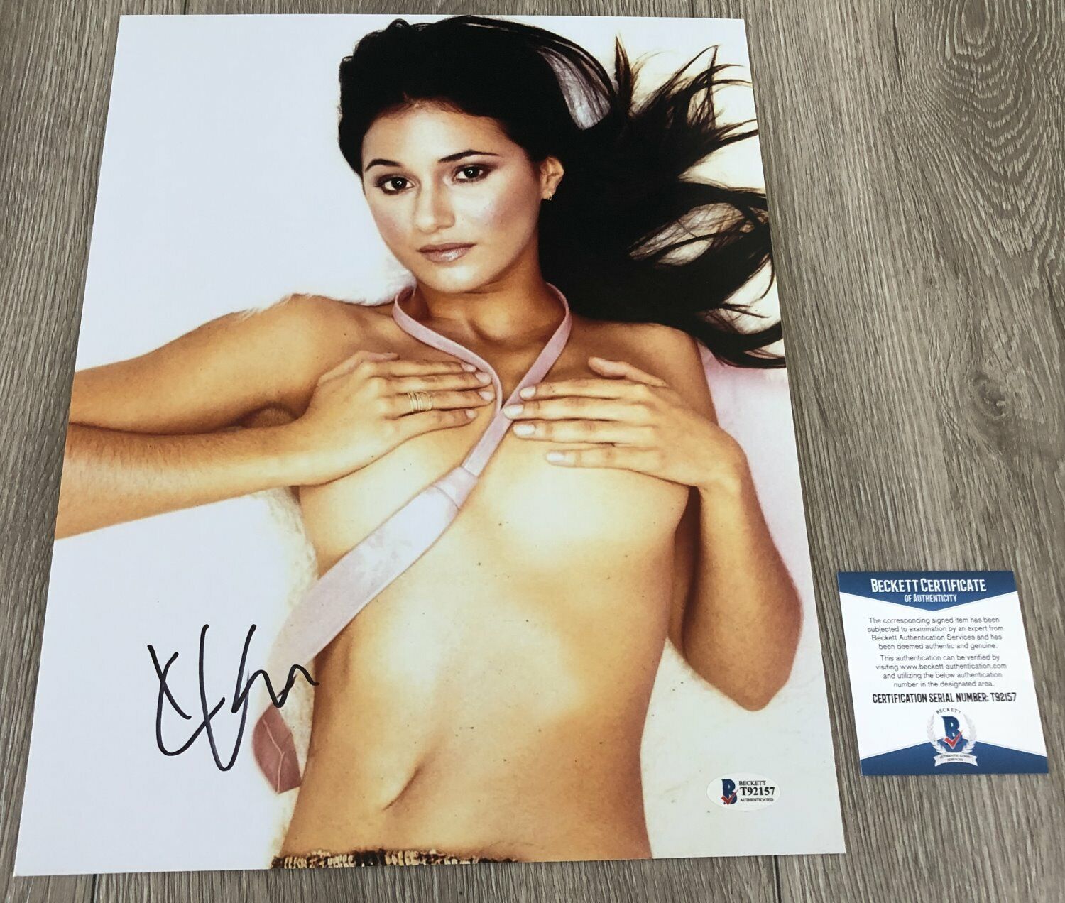 EMMANUELLE CHRIQUI SIGNED ENTOURAGE 11x14 Photo Poster painting w/PROOF & BECKETT BAS COA