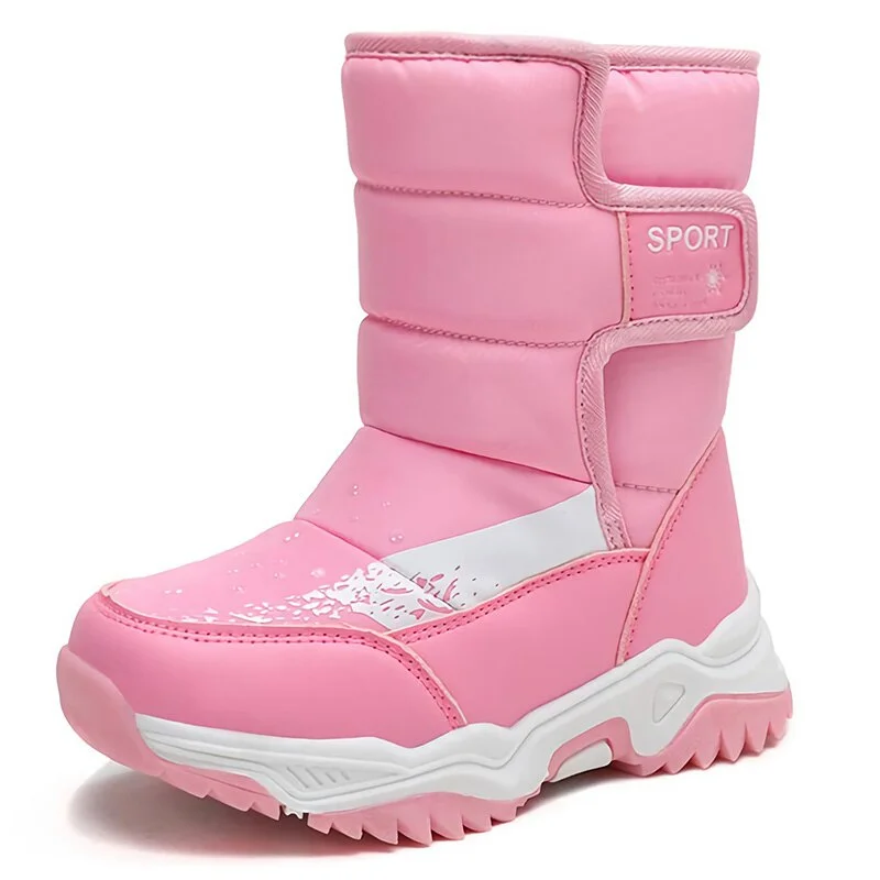 Kids Snow Boots Plush Warm Baby Toddler Boots Girls Shoes 26-38 Warm Fur Waterproof Antiskid Boys Ankle Boots Child Winter Shoes