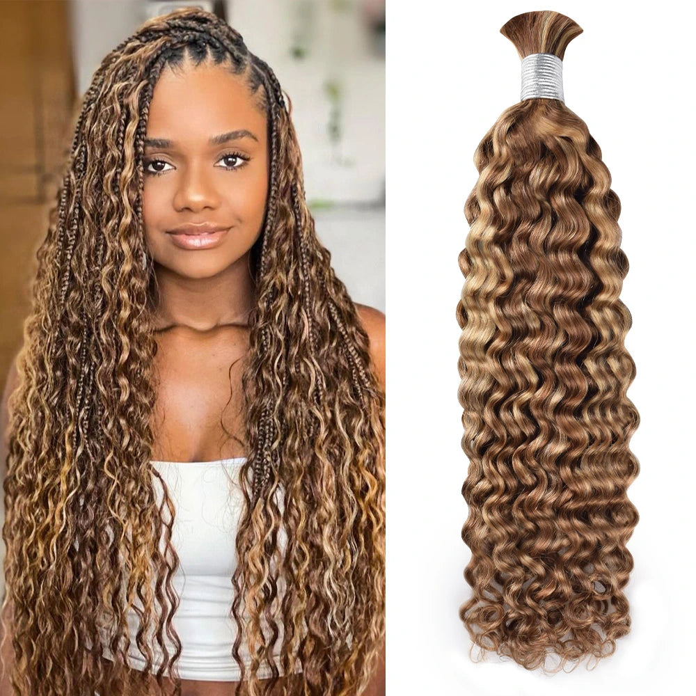 #P27/30 Deep Curly Hair Bulk | For Braiding | 100% Human Hair | BORUIHAIR