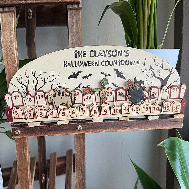 Wooden Halloween Advent Calender