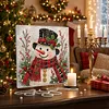 (20x20cm)Red Scarf Snowman Xmas Pearl Painting Art Kits With Inner Frame Pearl Gem Paintings Picture Arts Craft for Adults Beginners Home Wall Decor