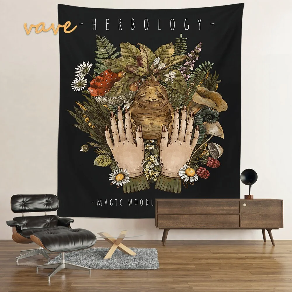 Nigikala Magic Vintage Tarot Mushroom Tapestry Wall Hanging Trippy Butterfly Mandala Hippie Aesthetic Tapestry Sun and Moon