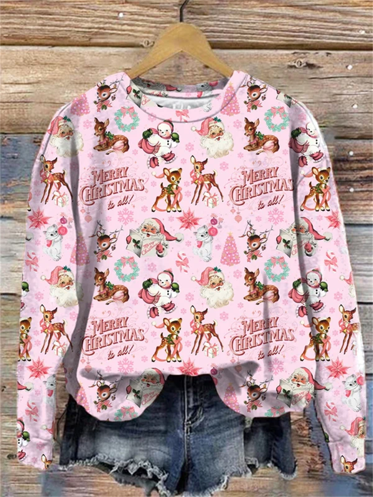 Women's Vintage Christmas Print Sweatshirt