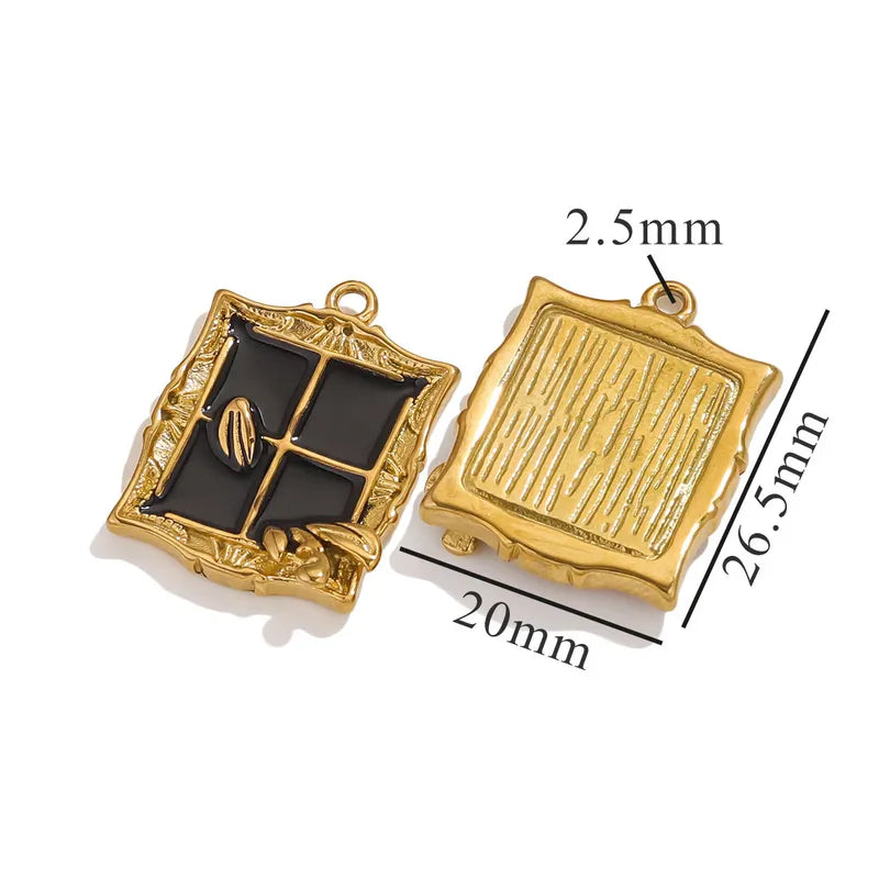 1 Piece 18 * 23mm 19mm 20.5mm 304 Stainless Steel Leaf Rose Flower Pendant Jewelry Accessories