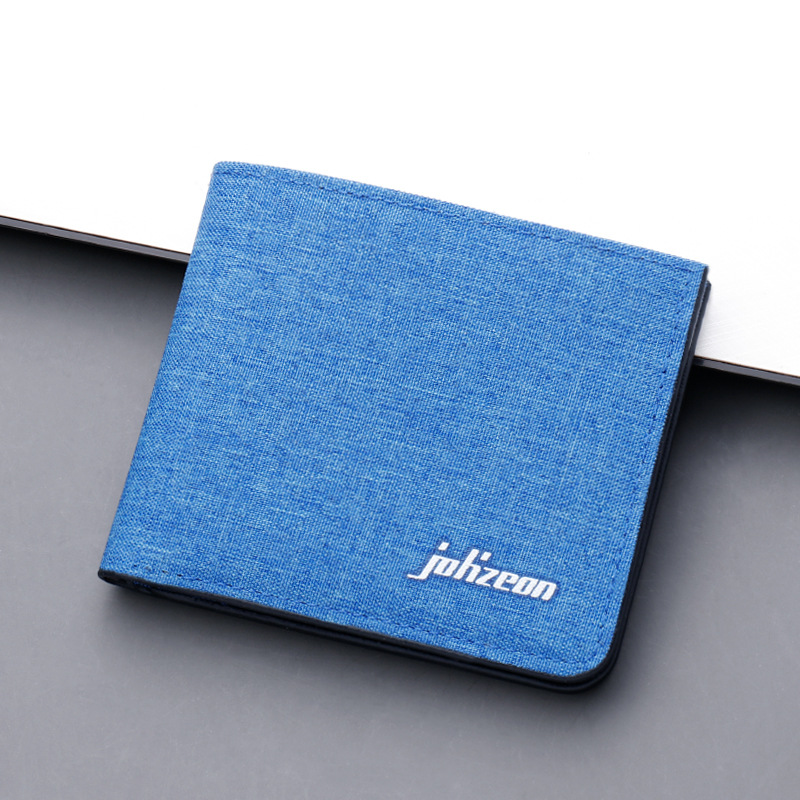 Men Short Canvas Wallet Multi-card Horizontal Leather Clip Ultra-thin Bag Money Clip Casual Daily Use Soft Touch Men's Wallets & Card Cases