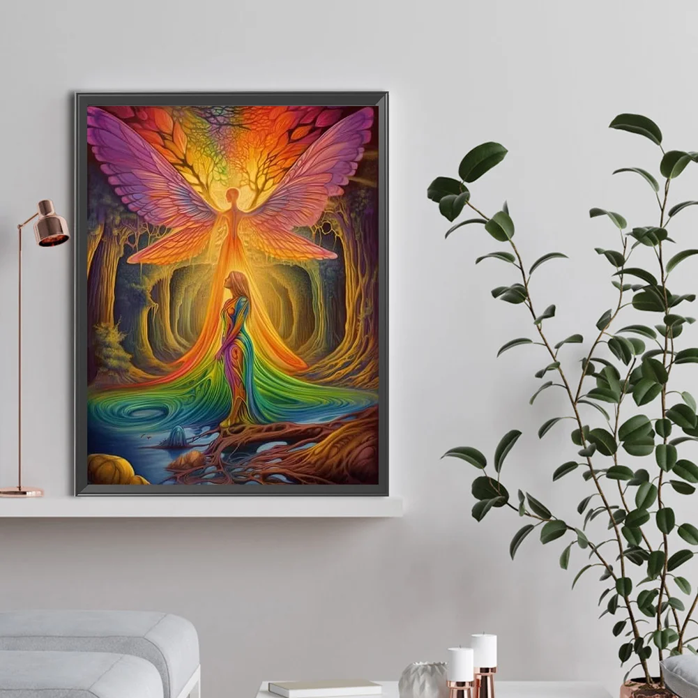 Full Round Diamond Painting 30*40cm - Woman And Fairy