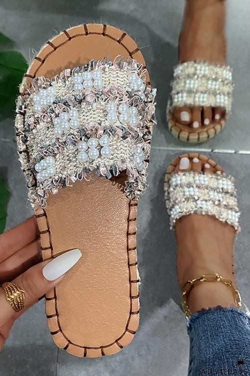 Pearl Tassels Flat Slipper