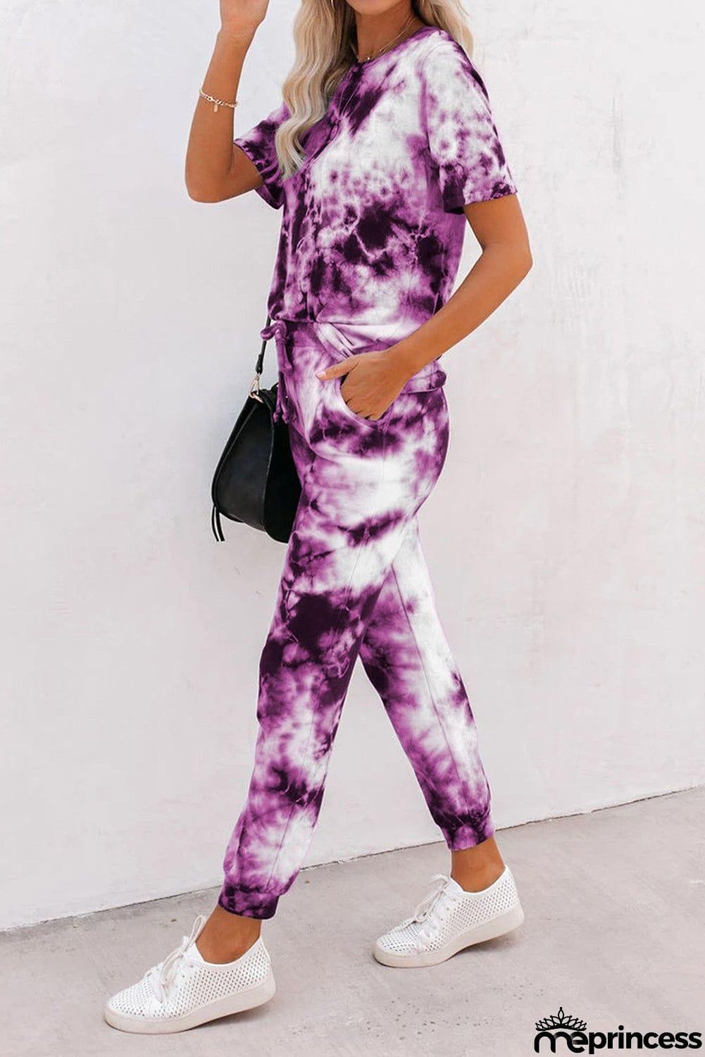 Tie-dye Tee and Sweatpants Sports Wear