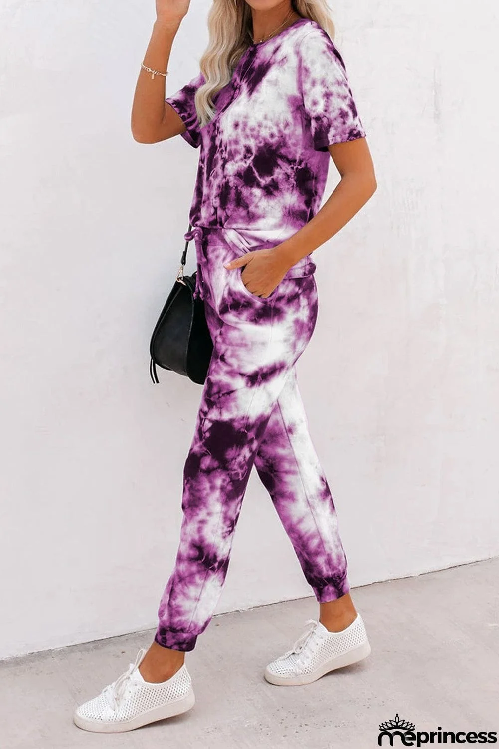 Tie-dye Tee and Sweatpants Sports Wear