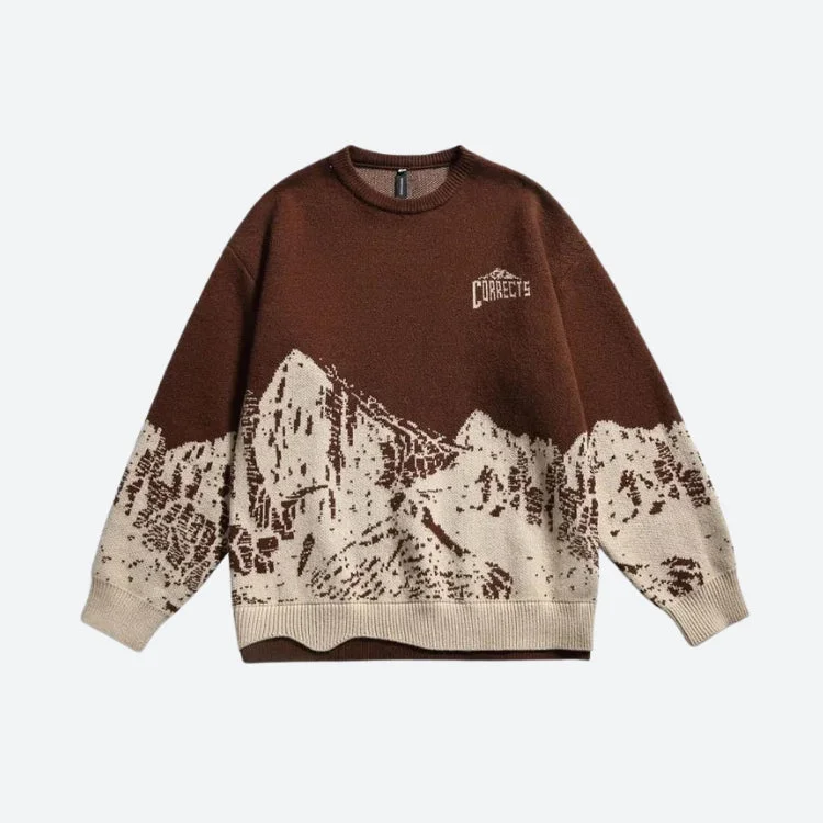Brownm Mountain Knitted Sweater