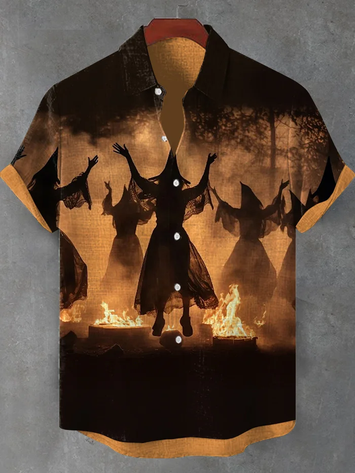 Men's Dark Witches Dancing Sacrificial Art Print Shirt