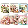 6pcs Lovely Pattern DIY Diamond Painting Greeting Card Set with Envelope Diamond Painting Daily Wishing Cards for Birthdays Thanksgiving & Special Occasion