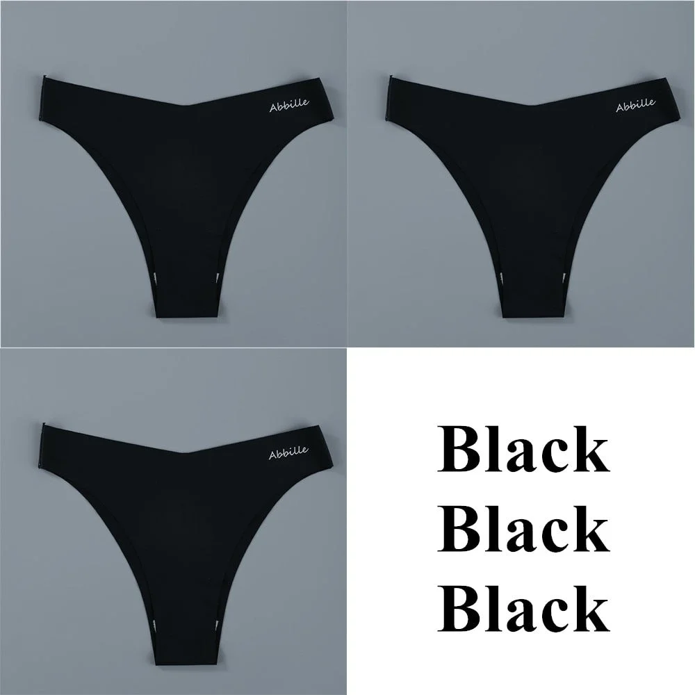 3Pcs Sexy Women Panties Seamless G-String Panties Set Lingerie Hollow Soft Briefs Low Rise Thong Breathable Female Underwear New