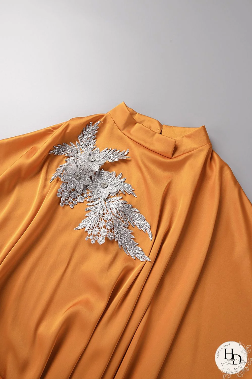 Yellow Casual Daily Solid Appliques Beading O Neck Long Dress Dresses