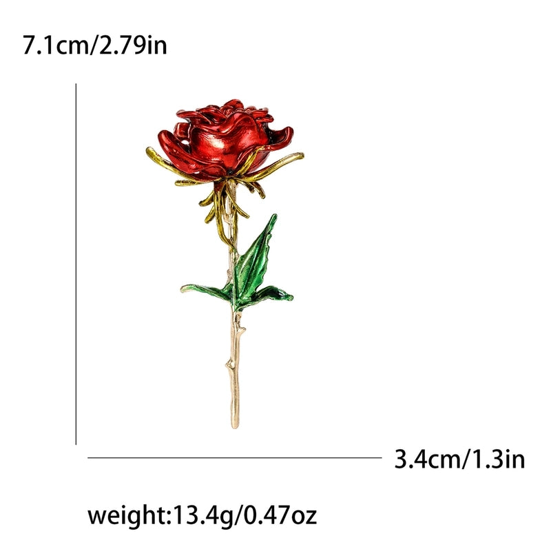 Elegant Vintage Style Pin Rose Alloy Enamel Women’s Brooches
