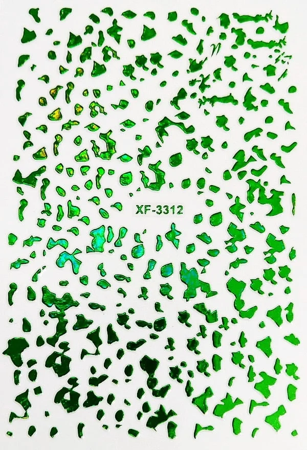 Black Gold 3D Nail Foil Sticker Manicure 12 Color Design DIY Nail Foil Sticker Decals Foil Design for Nail Decoration Back Glue